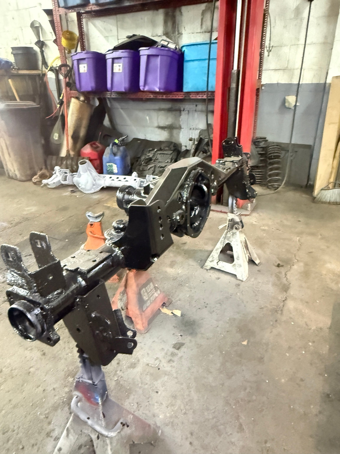 Off-road axle and differential assembly being prepared at Falcon Garage in Columbus Ohio